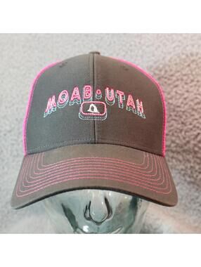 Moab Utah Strapback Hat Ouray Grey Pink y2k outdoor